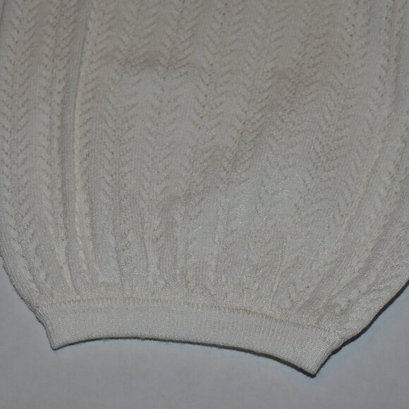 Tahari Viscose Blend V Neck Pullover Sweater Off White Size M - Picture 6 of 14